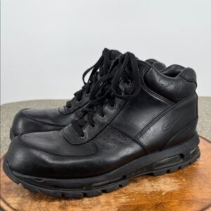 Nike Shoes Mens 11.5 Air Max Goadome ACG Black Leather 6" Waterproof Boots Lace